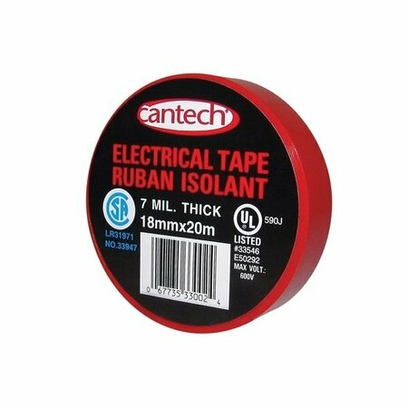 CANTECH Tape Elec 18mmx20m Red 330021820
